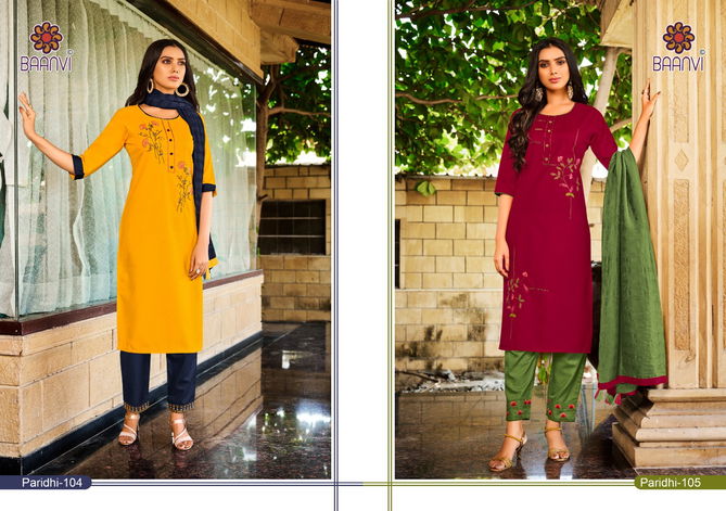 Baanvi Paridhi 1 New Latest Designer Kurti Pant With Dupatta Readymade Collection